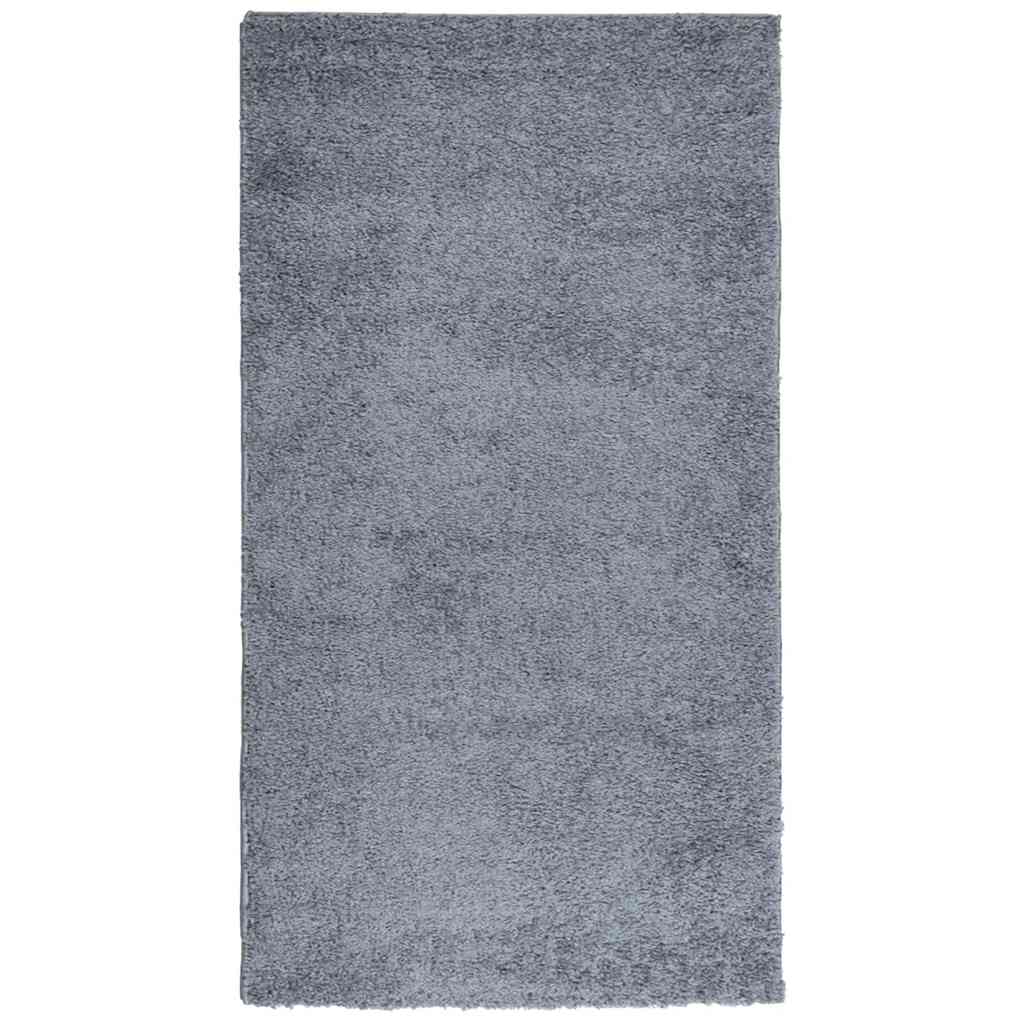 vidaXL Teppich Shaggy Hochflor Modern Blau 80x150 cm