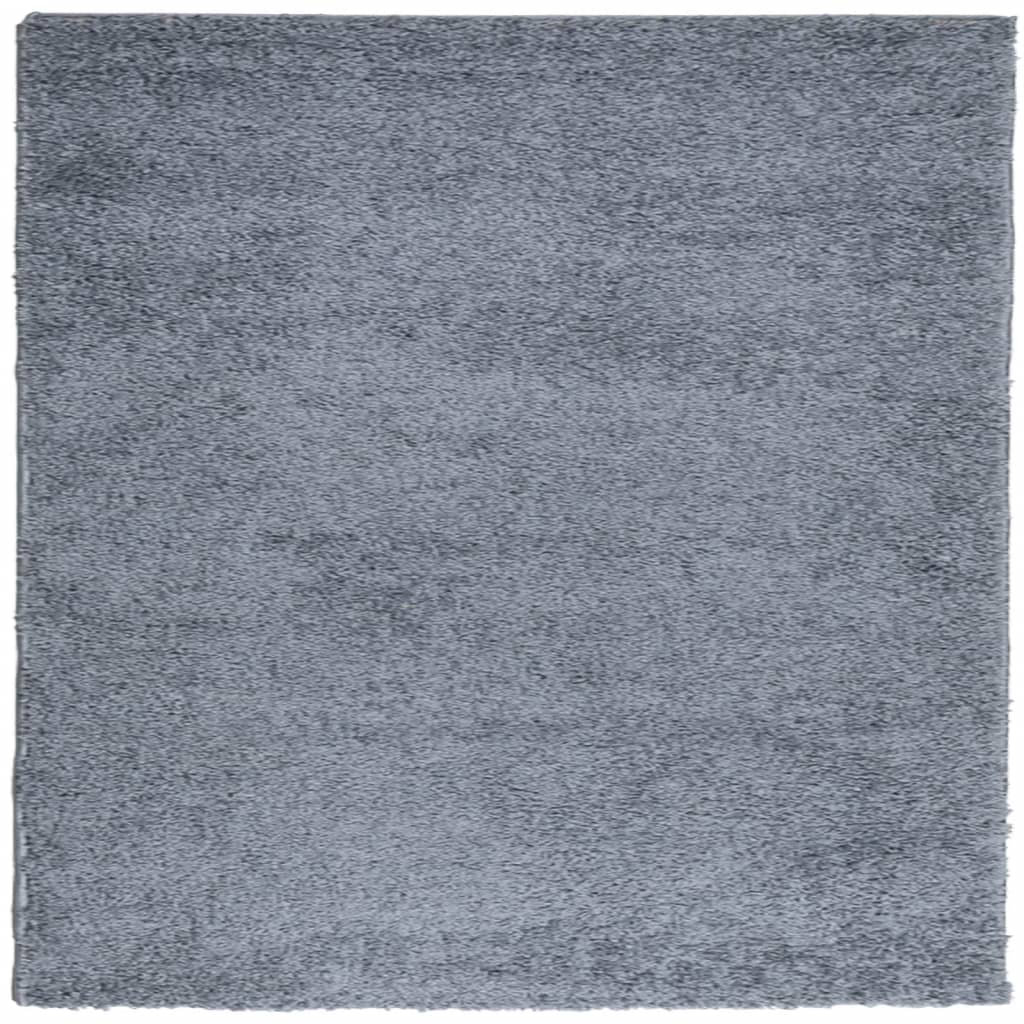 vidaXL Teppich Shaggy Hochflor Modern Blau 160x160 cm