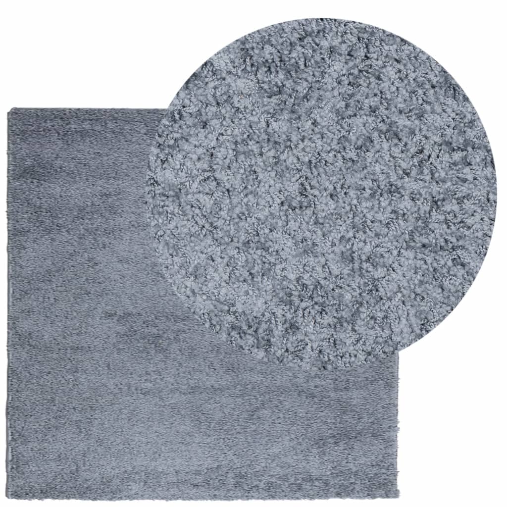 vidaXL Teppich Shaggy Hochflor Modern Blau 160x160 cm