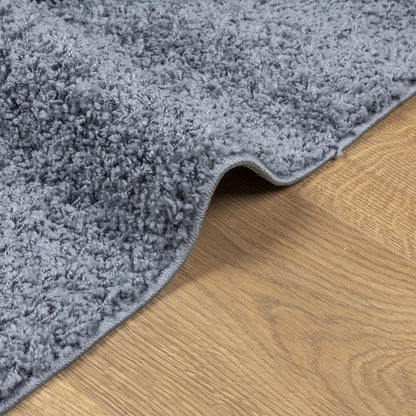 vidaXL Teppich Shaggy Hochflor Modern Blau 160x160 cm
