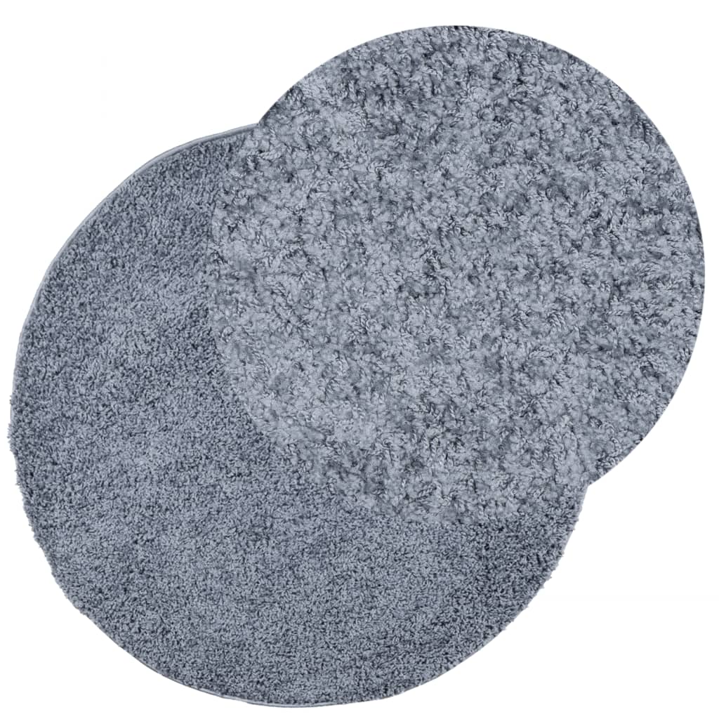 vidaXL Teppich Shaggy Hochflor Modern Blau Ø 100 cm