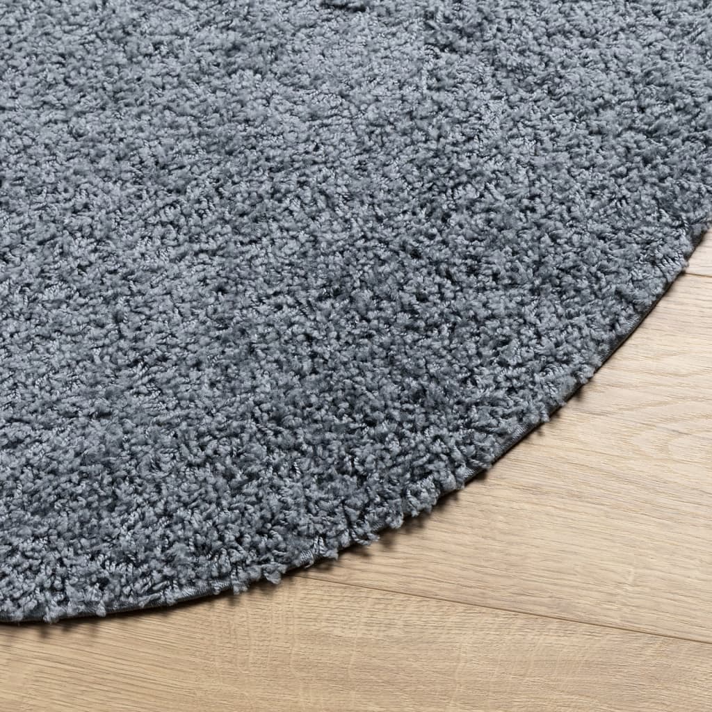 vidaXL Teppich Shaggy Hochflor Modern Blau Ø 100 cm