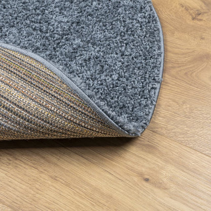 vidaXL Teppich Shaggy Hochflor Modern Blau Ø 100 cm