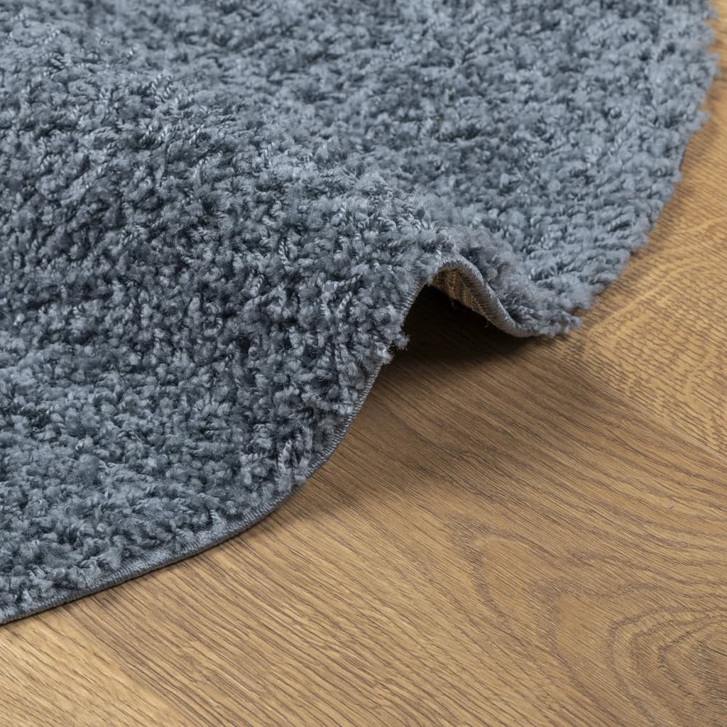 vidaXL Teppich Shaggy Hochflor Modern Blau Ø 100 cm