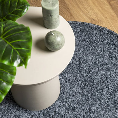 vidaXL Teppich Shaggy Hochflor Modern Blau Ø 100 cm