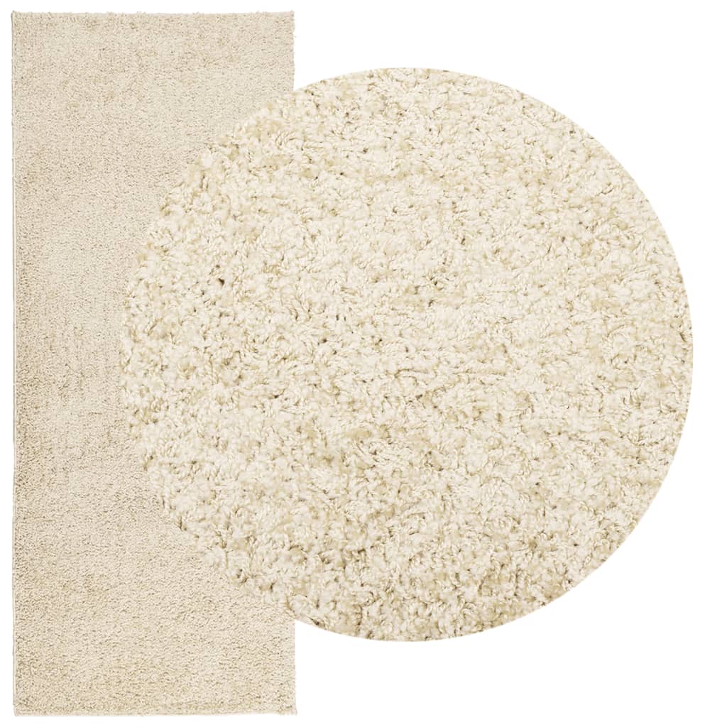 vidaXL Teppich Shaggy Hochflor Modern Golden 80x200 cm