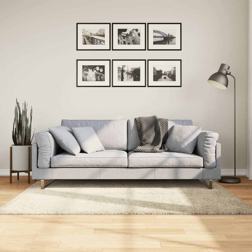 vidaXL Tapis à poils longs Shaggy moderne doré 120x170 cm