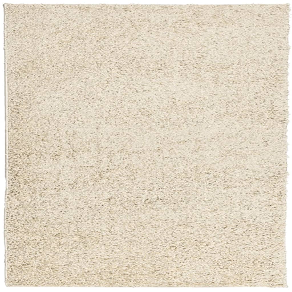 vidaXL Teppich Shaggy Hochflor Modern Golden 160x160 cm