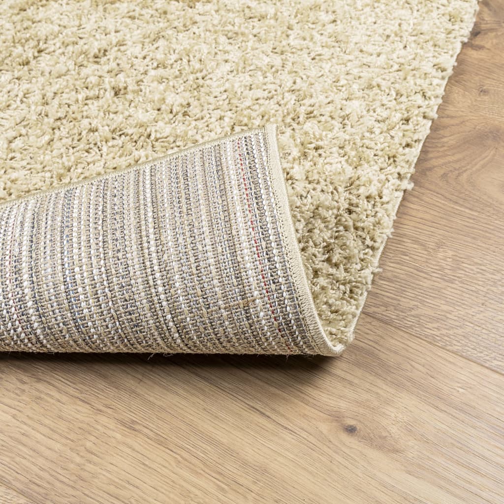 vidaXL Teppich Shaggy Hochflor Modern Golden 160x160 cm