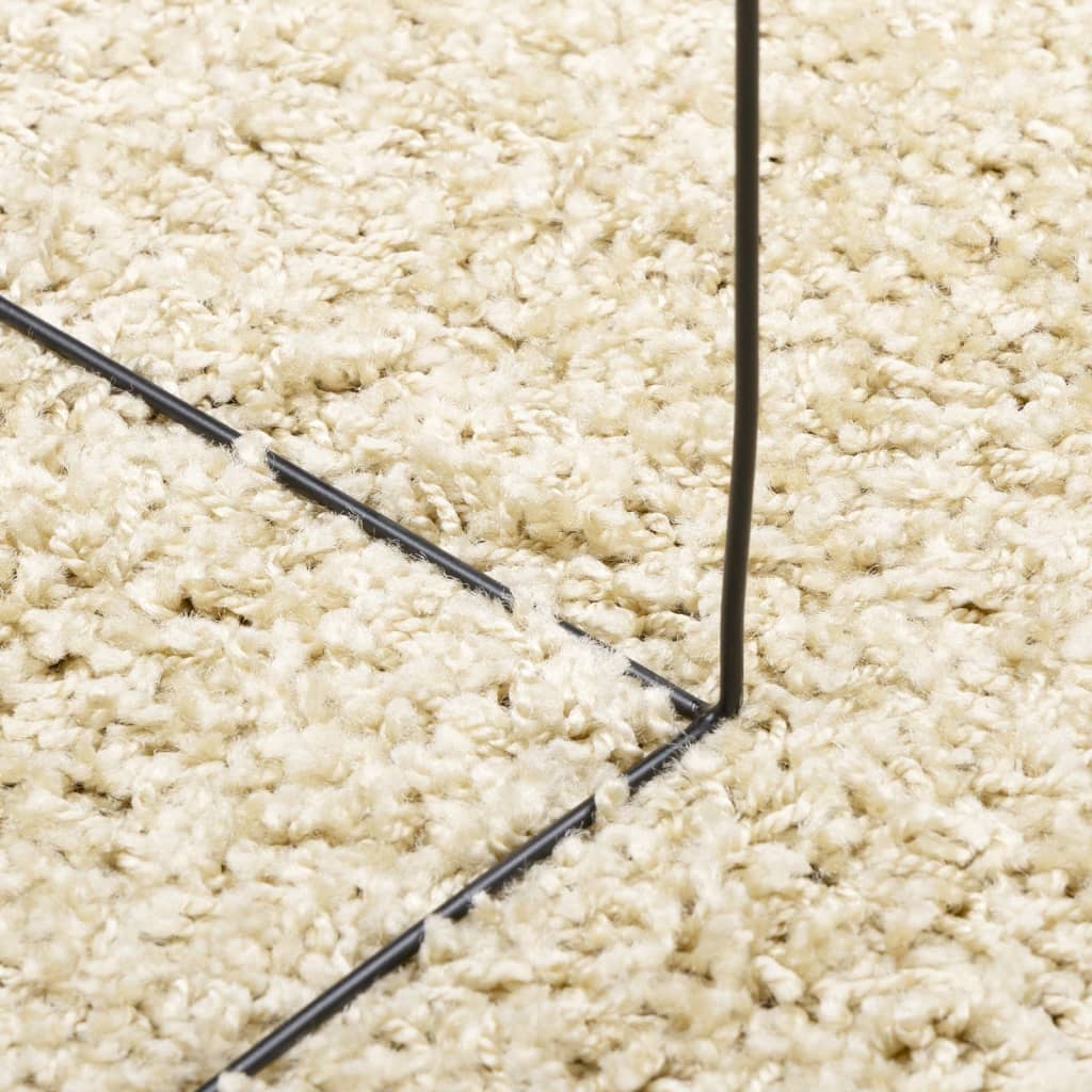 vidaXL Teppich Shaggy Hochflor Modern Golden 160x160 cm