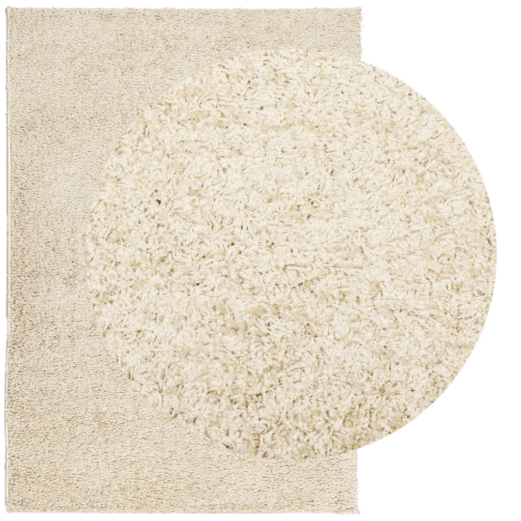 vidaXL Teppich Shaggy Hochflor Modern Golden 160x230 cm