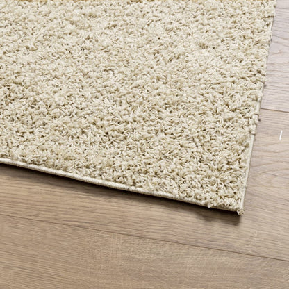 vidaXL Teppich Shaggy Hochflor Modern Golden 160x230 cm