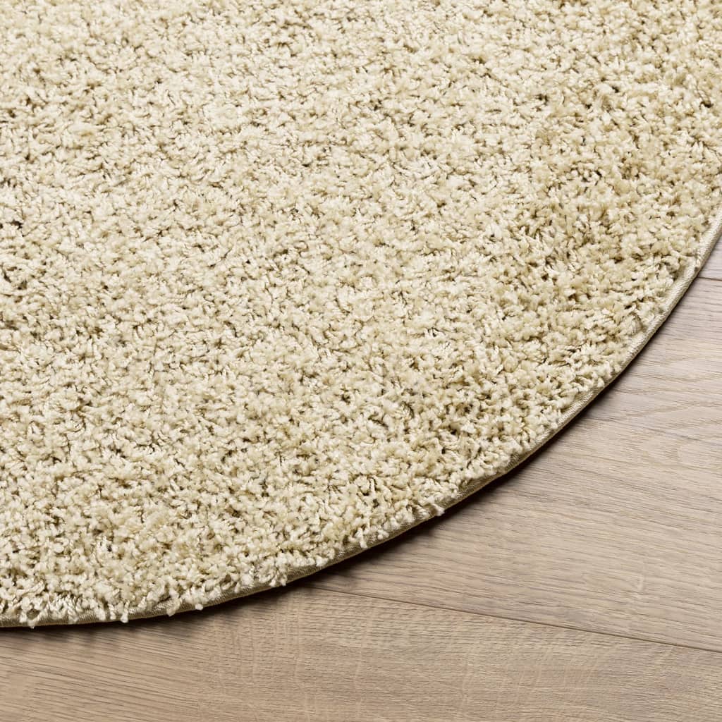 vidaXL Teppich Shaggy Hochflor Modern Golden Ø 200 cm