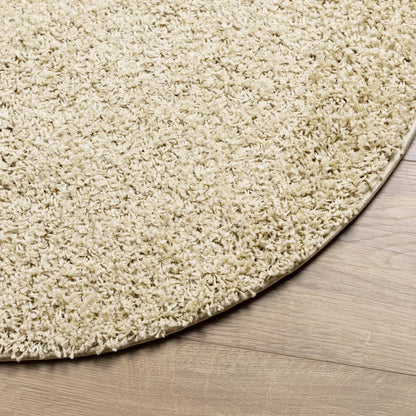 vidaXL Teppich Shaggy Hochflor Modern Golden Ø 200 cm