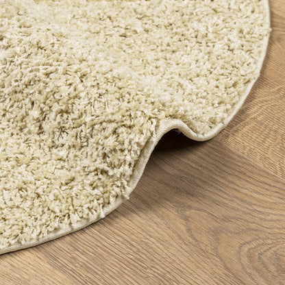 vidaXL Teppich Shaggy Hochflor Modern Golden Ø 200 cm