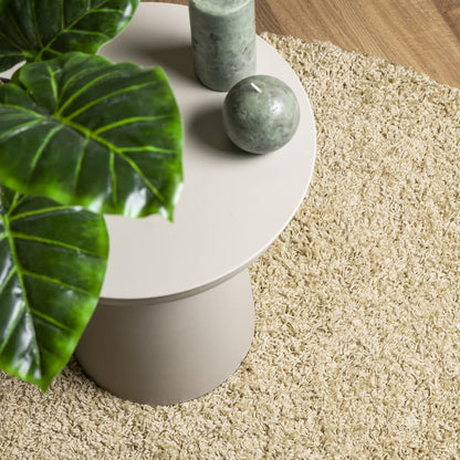 vidaXL Teppich Shaggy Hochflor Modern Golden Ø 200 cm