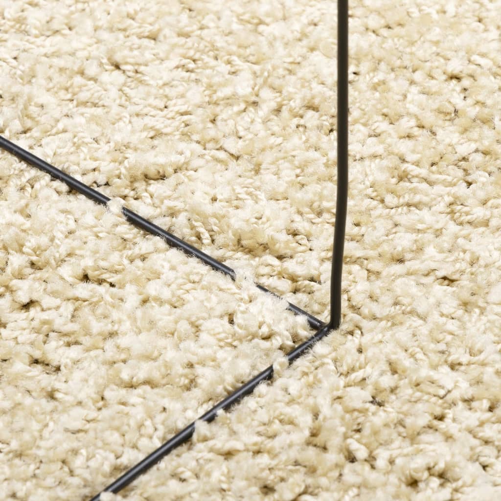 vidaXL Teppich Shaggy Hochflor Modern Golden Ø 200 cm