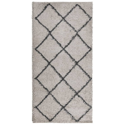 vidaXL Shaggy-Teppich PAMPLONA Hochflor Beige & Anthrazit 100x200 cm