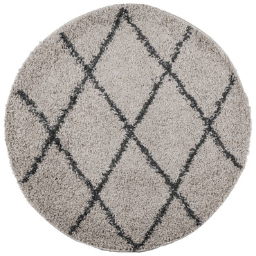 vidaXL Shaggy-Teppich PAMPLONA Hochflor Modern Beige Anthrazit Ø 280cm
