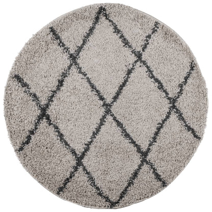 vidaXL Shaggy-Teppich PAMPLONA Hochflor Modern Beige Anthrazit Ø 280cm