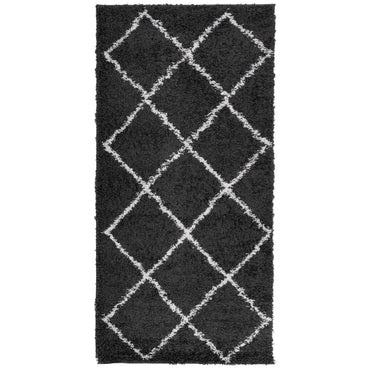 vidaXL Shaggy-Teppich PAMPLONA Hochflor Modern Schwarz Creme 100x200cm