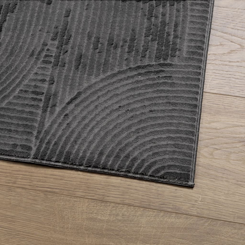 vidaXL Teppich IZA Kurzflor Skandi-Stil Anthrazit 240x340 cm