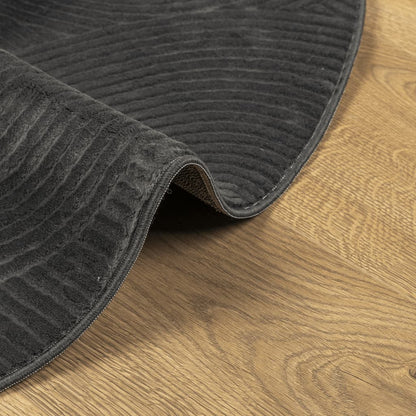 vidaXL Teppich IZA Kurzflor Skandi-Stil Anthrazit Ø 100 cm