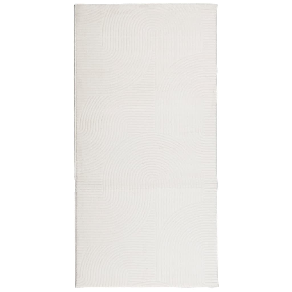 vidaXL Teppich IZA Kurzflor Skandinavischer Look Creme 100x200 cm