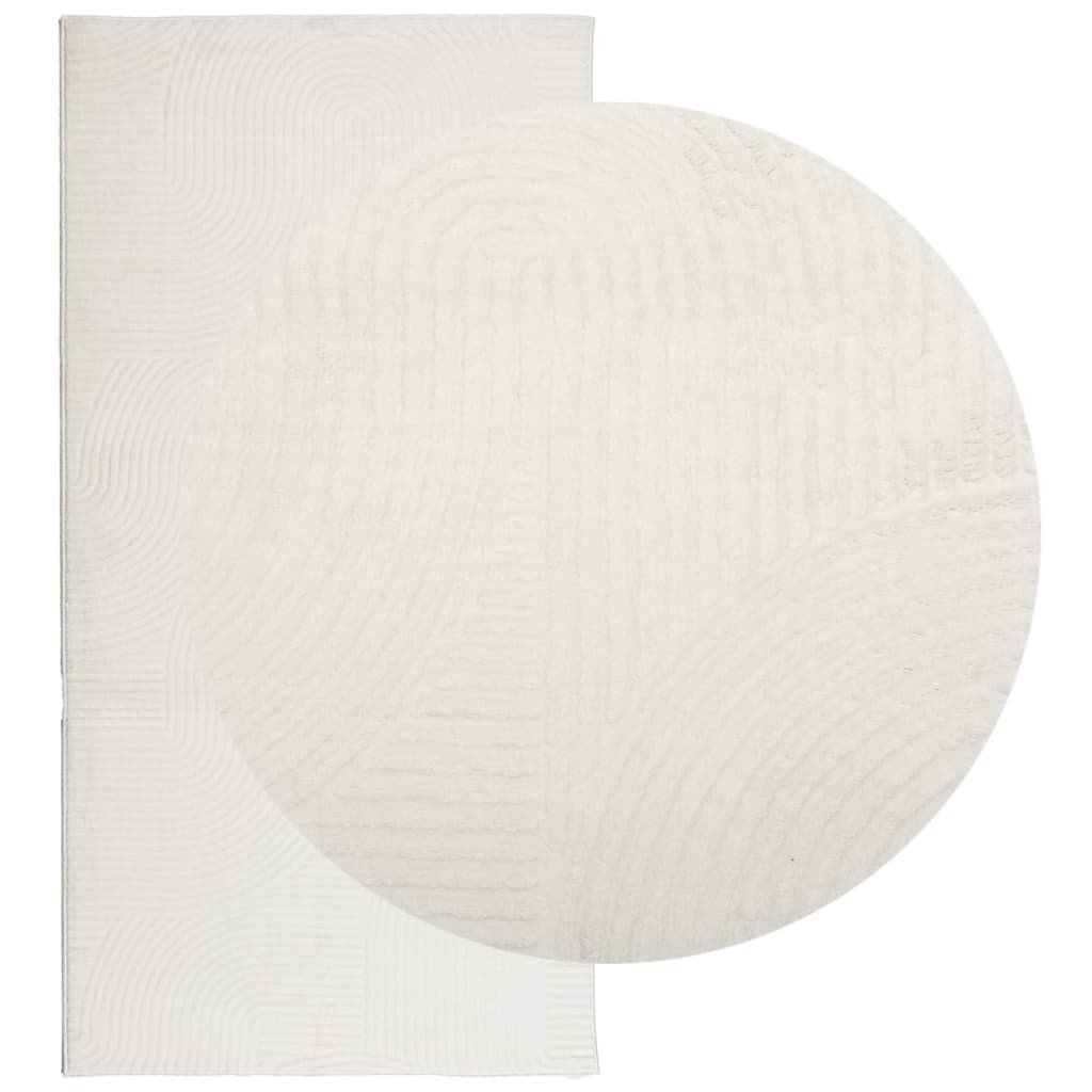 vidaXL Teppich IZA Kurzflor Skandinavischer Look Creme 100x200 cm