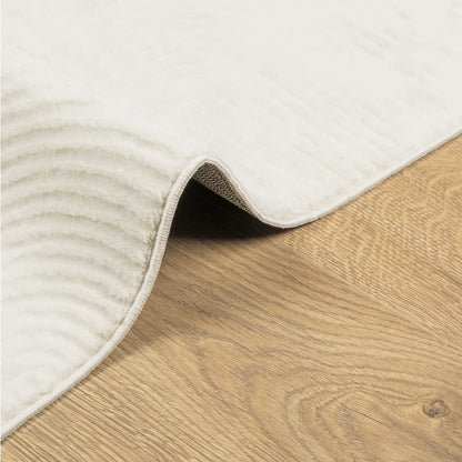 vidaXL Teppich IZA Kurzflor Skandinavischer Look Creme 100x200 cm