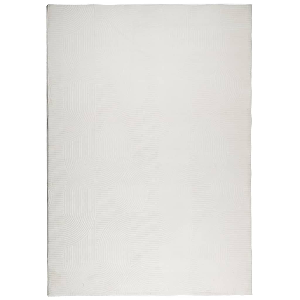 vidaXL Teppich IZA Kurzflor Skandinavischer Look Creme 120x170 cm