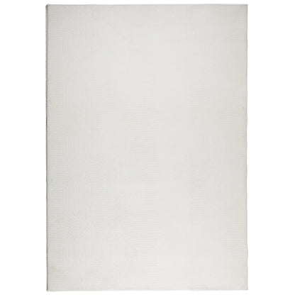 vidaXL Teppich IZA Kurzflor Skandinavischer Look Creme 140x200 cm