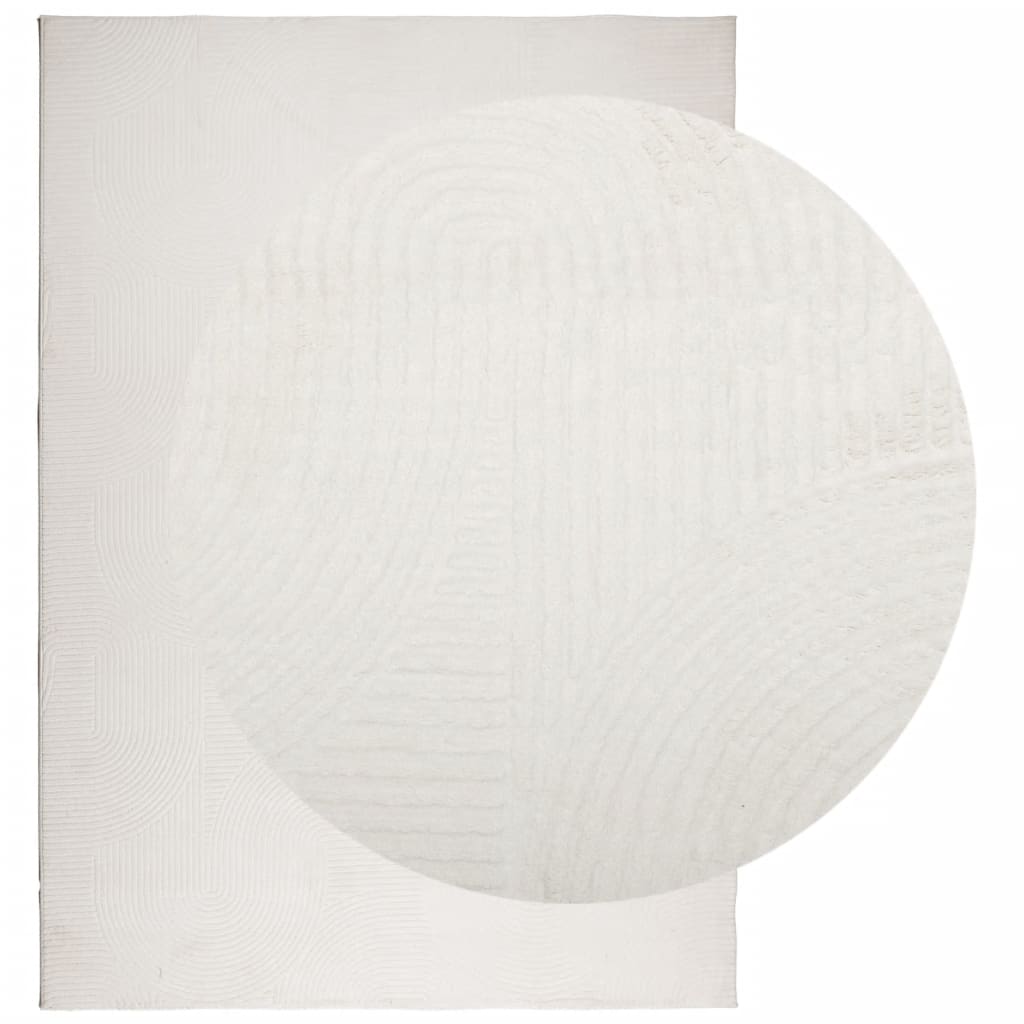 vidaXL Teppich IZA Kurzflor Skandinavischer Look Creme 140x200 cm