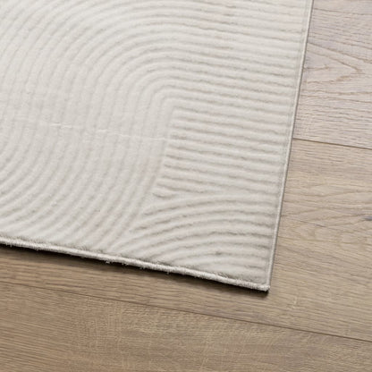 vidaXL Teppich IZA Kurzflor Skandinavischer Look Creme 140x200 cm