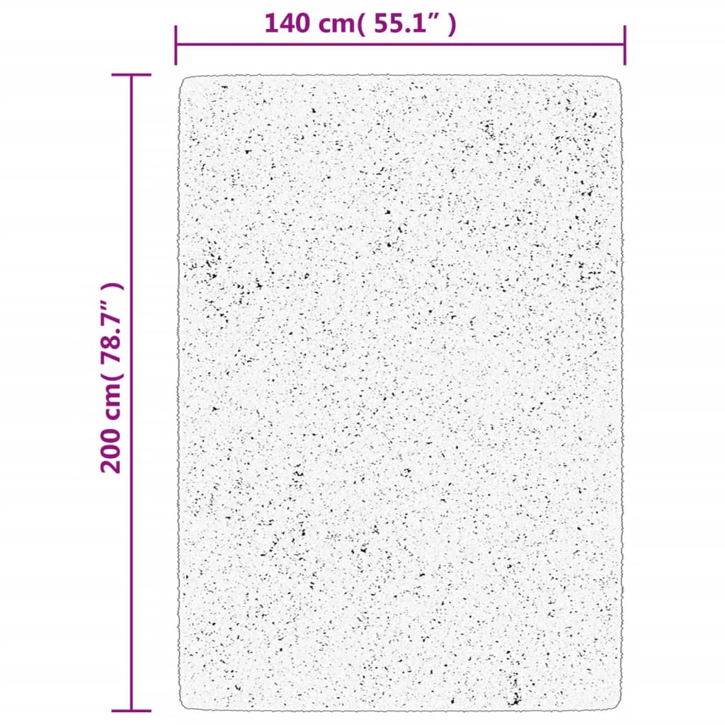 vidaXL Teppich IZA Kurzflor Skandinavischer Look Creme 140x200 cm