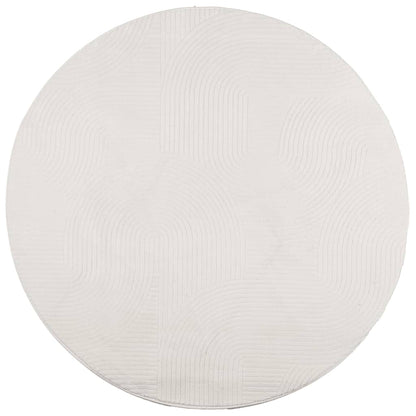 vidaXL Teppich IZA Kurzflor Skandinavischer Look Creme Ø 160 cm