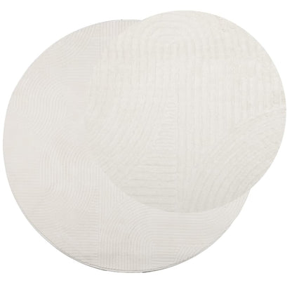 vidaXL Teppich IZA Kurzflor Skandinavischer Look Creme Ø 160 cm