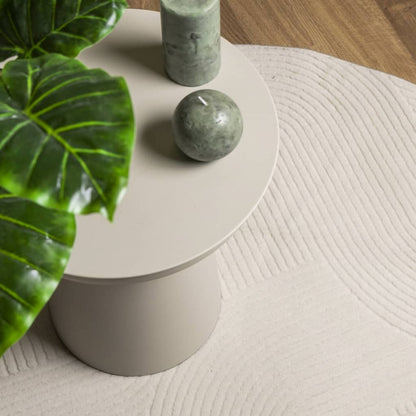 vidaXL Teppich IZA Kurzflor Skandinavischer Look Creme Ø 160 cm