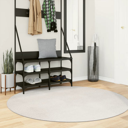 vidaXL Teppich IZA Kurzflor Skandinavischer Look Creme Ø 160 cm