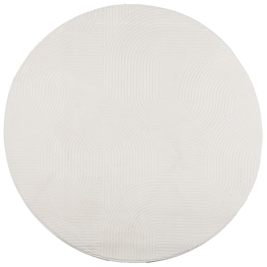 vidaXL Tapis IZA Poil court Style scandinave Crème Ø 200 cm