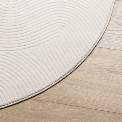 vidaXL Tapis IZA Poil court Style scandinave Crème Ø 200 cm