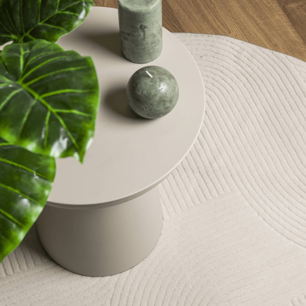 vidaXL Tapis IZA Poil court Style scandinave Crème Ø 200 cm