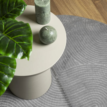 vidaXL Tapis IZA Poils courts Style scandinave Gris Ø 80 cm