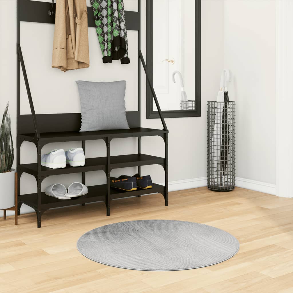 vidaXL Tapis IZA Poils courts Style scandinave Gris Ø 80 cm