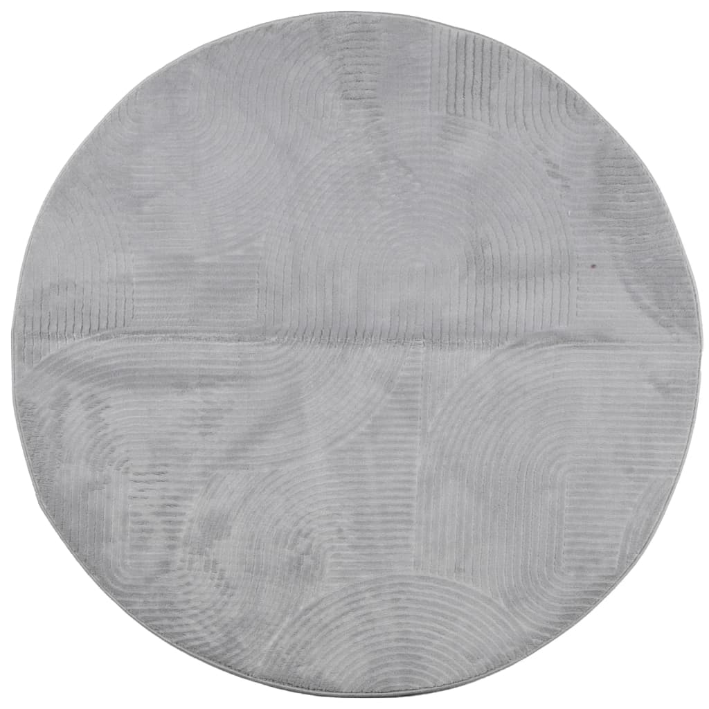 vidaXL Tapis IZA Poils courts Style scandinave Gris Ø 100 cm