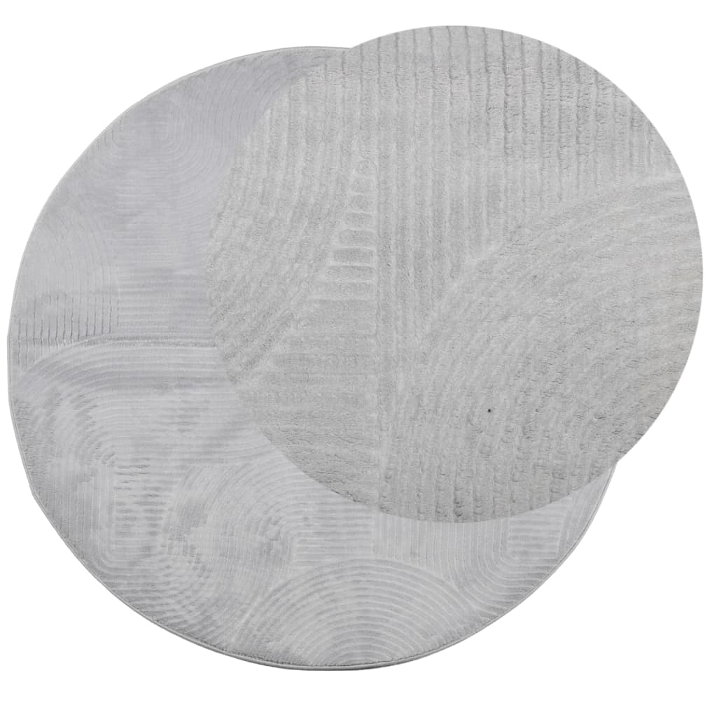 vidaXL Tapis IZA Poils courts Style scandinave Gris Ø 100 cm