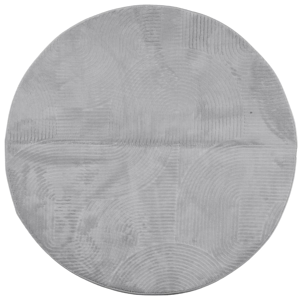 vidaXL Teppich IZA Kurzflor Skandinavischer Look Grau Ø 200 cm