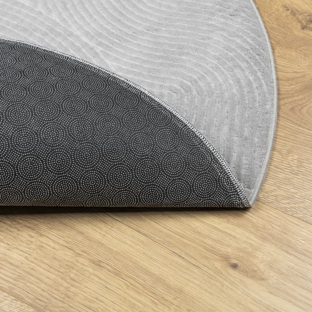 vidaXL Teppich IZA Kurzflor Skandinavischer Look Grau Ø 200 cm