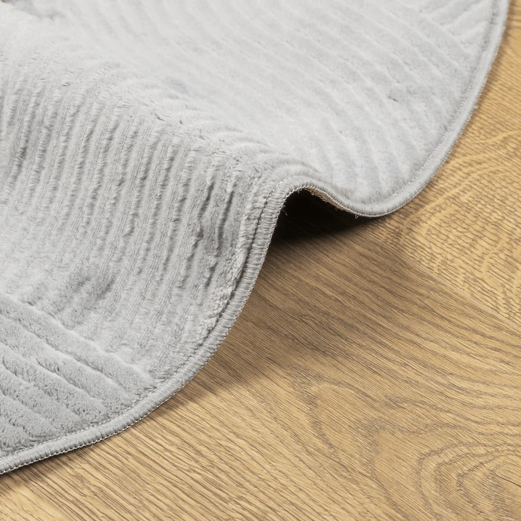 vidaXL Teppich IZA Kurzflor Skandinavischer Look Grau Ø 200 cm