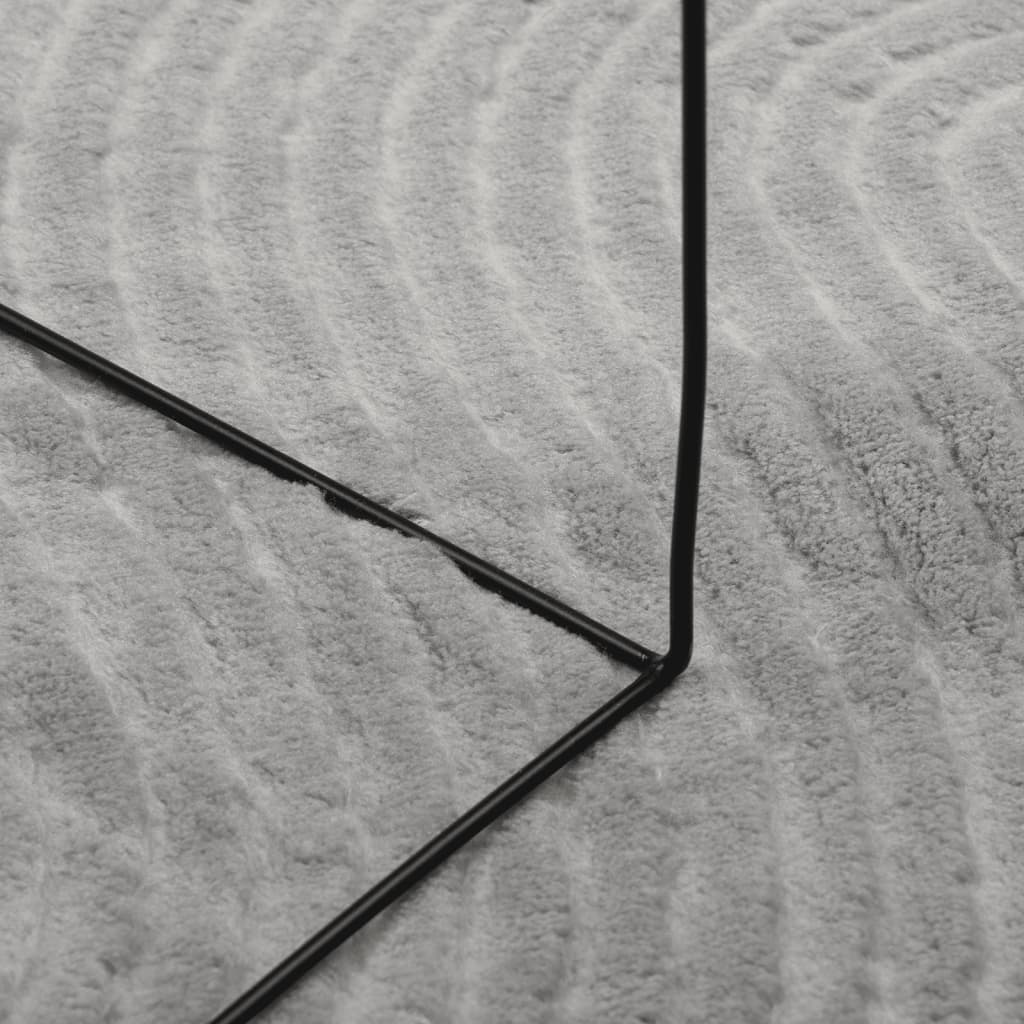 vidaXL Teppich IZA Kurzflor Skandinavischer Look Grau Ø 200 cm